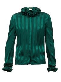 Ruffled striped silk-satin blouse by Saint Laurent at Matches