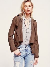 Ruffled suede jacket at Free People