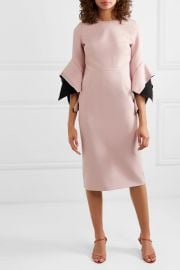 Ruffled two-tone cady midi dress at Net A Porter