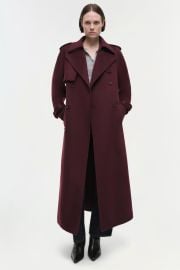 Rumi Belted Long Coat - Oxblood Red SIMKHAI at Simkhai