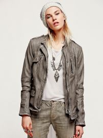 Rumpled Leather Blazer at Free People