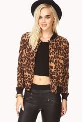 Run Wild Leopard Varsity Jacket at Forever 21