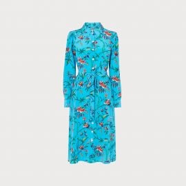 Runa Silk Shirtdress in Turquoise by LK Bennett at LK Bennett