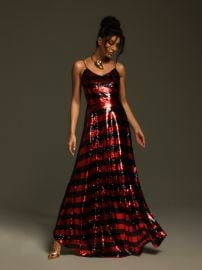 Rupali Spaghetti Stripe Sequin Maxi Dress at Mew Mews