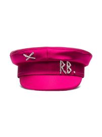 Ruslan Baginskiy crystal-embellished Satin Baker Boy Hat - at Farfetch