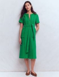 Ruth Zip Texture Dress-Green Boden USA at Boden