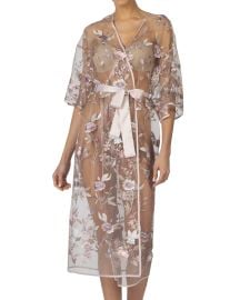 Rya Collection Stunning Floral Embroidered Sheer Robe at Neiman Marcus