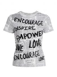 Rylyn Embellished Newspaper Tee by Alice Olivia at Saks Fifth Avenue