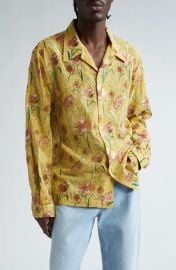 Séfr Ripley Floral Embroidered Long Sleeve Camp Shirt at Nordstrom