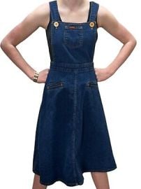 S VTG 70s Landlubber Denim Apron Pinafore Dress Bib Overall Jumper Jeans Skirt eBay at eBay