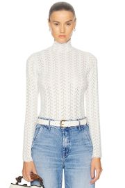 SABLYN Hailey B Cropped Mock Neck Longsleeve Top in Gardenia FWRD at FWRD