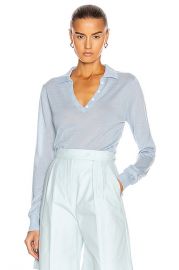 SABLYN Lexi Polo Top in Azure   FWRD at Forward