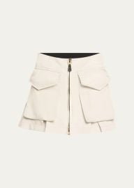 SACAI Spiewak Nylon Cargo Pocket Zip Front Mini Skirt - at Bergdorf Goodman