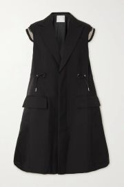 SACAI Wool-blend and shell vest NET-A-PORTER at Net a Porter