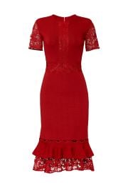 SACHIN  BABI LACE RUFFLE HEM DRESS at Rent The Runway