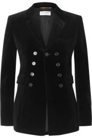 SAINT LAURENT - Cotton-velvet blazer at Net A Porter