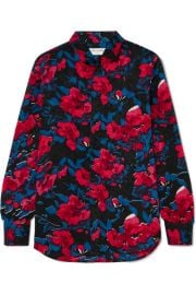 SAINT LAURENT - Floral-print silk-jacquard shirt at Net A Porter