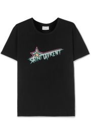 SAINT LAURENT - Printed cotton-jersey T-shirt at Net A Porter