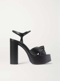 SAINT LAURENT Bianca knotted leather platform sandals NET-A-PORTER at Net a Porter