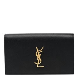 SAINT LAURENT Grain De Poudre Classic Monogram Kate Clutch Black 1306064 FASHIONPHILE at Fashionphile