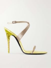 SAINT LAURENT Ivresse 110 embellished satin sandals at Net a Porter