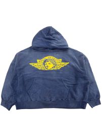 SAINT MXXXXXX logo-print Hoodie Blue at Farfetch