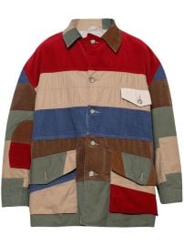 SAINT MXXXXXX patchwork-design Shirt Jacket Red at Farfetch