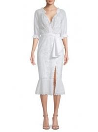 SALONI - Olivia Cotton Eyelet Midi Dress at Saks Fifth Avenue