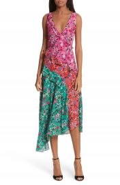 SALONI Aggie Floral Print Silk Dress at Nordstrom