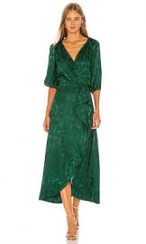 SALONI Draped Olivia Dress in Forest from Revolve com at Revolve