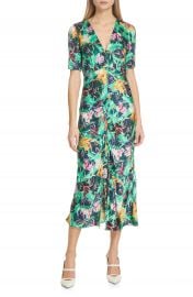 SALONI Eden Floral Print Silk Midi Dress   Nordstrom at Nordstrom