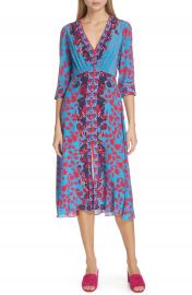 SALONI Eve Floral Print Silk Dress   Nordstrom at Nordstrom