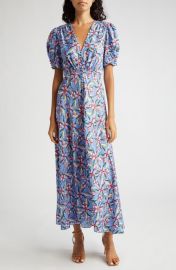 SALONI Lea Print Silk Maxi Dress at Nordstrom