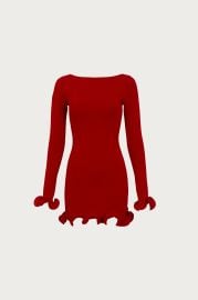 SAME Ruffle Hem Mini Dress Red Women39s Knit Dress at Same