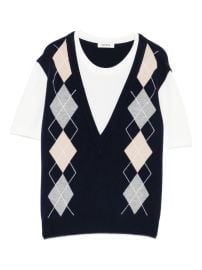 SANDRO Argyle Top Blue at Farfetch