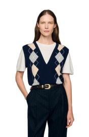 SANDRO Argyle layered effect sweater at Nordstrom