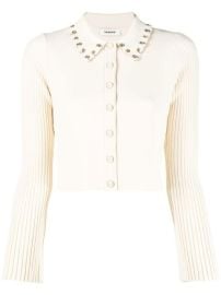 SANDRO Aura ribbed-sleeve Cropped Cardigan - at Farfetch