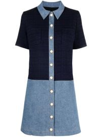 SANDRO Brooke Panelled Shirtdress - at Farfetch