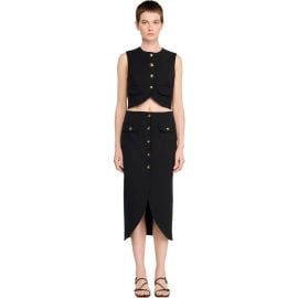 SANDRO Buttoned midi skirt at Nordstrom