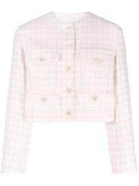 SANDRO Cropped Tweed button-up Jacket - at Farfetch