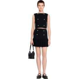 SANDRO Cropped knit sweater at Nordstrom