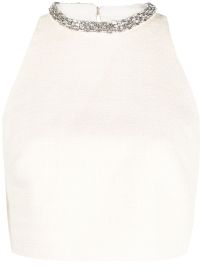 SANDRO Dorine crystal-embellished Cropped Top - at Farfetch