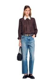 SANDRO Floaty tie print shirt at Nordstrom