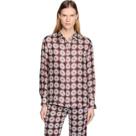 SANDRO Floral print silk shirt at Nordstrom