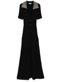 SANDRO Knitted Maxi Dress Black at Farfetch