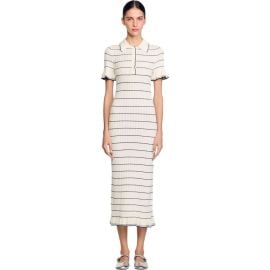 SANDRO Knitted maxi dress with polo neck at Nordstrom