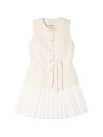 SANDRO Mini sequin-embellished Pleated Dress Neutrals at Farfetch
