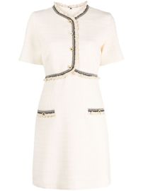 SANDRO Nava Tweed short-sleeve Minidress - at Farfetch