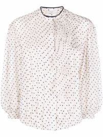 SANDRO Noelle Pleated Bib Blouse - at Farfetch