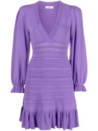 SANDRO Ruffled pointelle-knit Minidress - at Farfetch